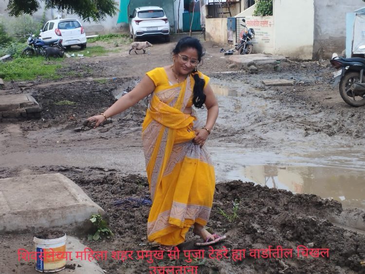 शाईनगर व मुख्य रस्त्यांवरसुद्धा सर्वत्र घाणीचे साम्राज्य