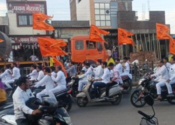 महेश नवमी निमित्त बदनापूर शहरातील माहेश्वरी समाजच्या वतीने मोटार सायकल रॅली